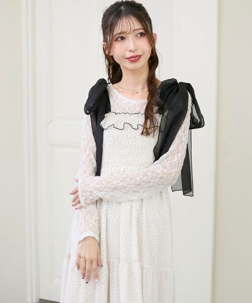 MAJESTIC LEGON / マジェスティックレゴン ミニ丈・ひざ丈ワンピース | 2wayショルダーリボンキャミワンピ | 詳細26