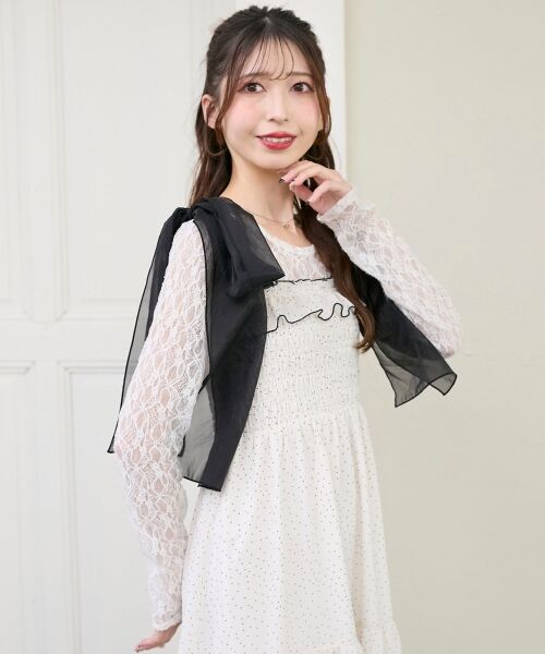 MAJESTIC LEGON / マジェスティックレゴン ミニ丈・ひざ丈ワンピース | 2wayショルダーリボンキャミワンピ | 詳細27