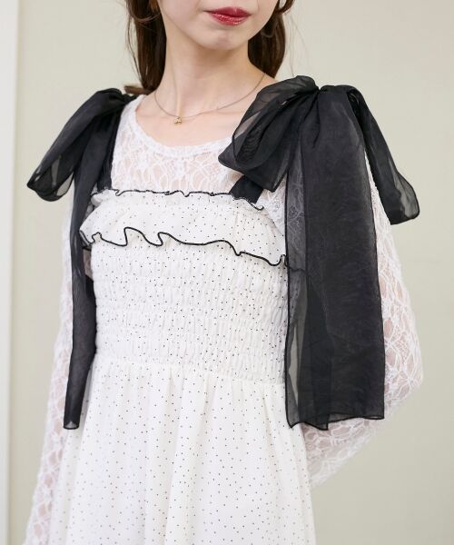 MAJESTIC LEGON / マジェスティックレゴン ミニ丈・ひざ丈ワンピース | 2wayショルダーリボンキャミワンピ | 詳細29