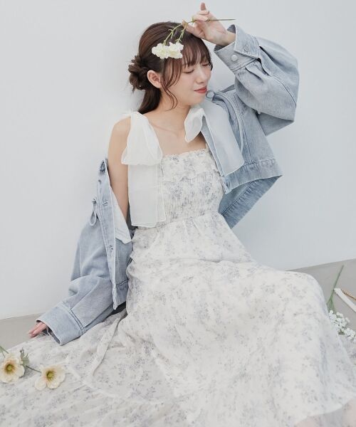 MAJESTIC LEGON / マジェスティックレゴン ミニ丈・ひざ丈ワンピース | 2wayショルダーリボンキャミワンピ | 詳細3