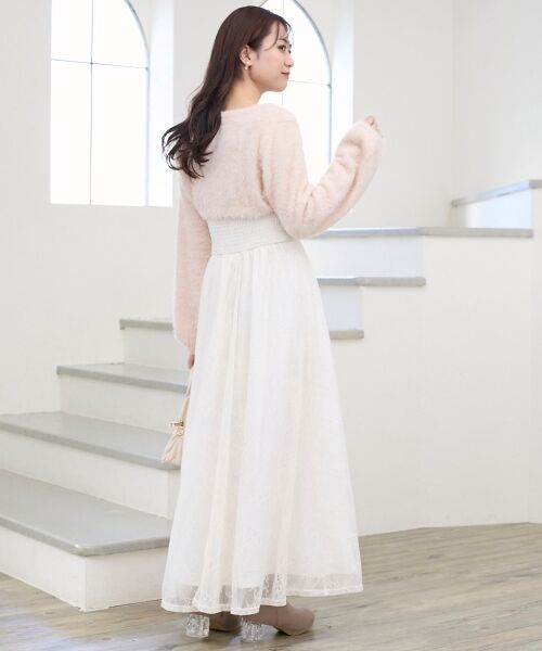 MAJESTIC LEGON / マジェスティックレゴン ミニ丈・ひざ丈ワンピース | シャギーボレロ×キャミワンピセット | 詳細12