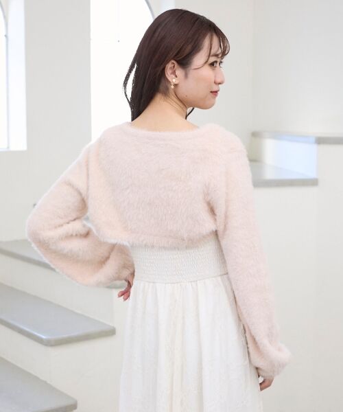 MAJESTIC LEGON / マジェスティックレゴン ミニ丈・ひざ丈ワンピース | シャギーボレロ×キャミワンピセット | 詳細15