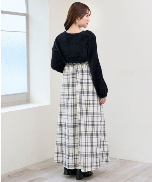 MAJESTIC LEGON / マジェスティックレゴン ミニ丈・ひざ丈ワンピース | シャギーボレロ×キャミワンピセット | 詳細20