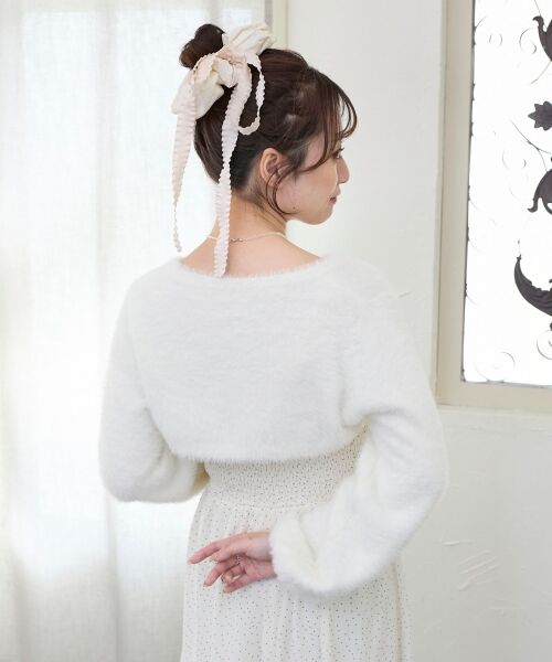 MAJESTIC LEGON / マジェスティックレゴン ミニ丈・ひざ丈ワンピース | シャギーボレロ×キャミワンピセット | 詳細8