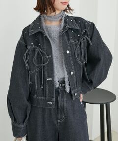 MAJESTIC LEGON / マジェスティックレゴン Gジャン・デニムジャケット | ビジューリボンGジャン