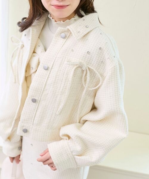 MAJESTIC LEGON / マジェスティックレゴン Gジャン・デニムジャケット | ビジューリボンGジャン | 詳細10