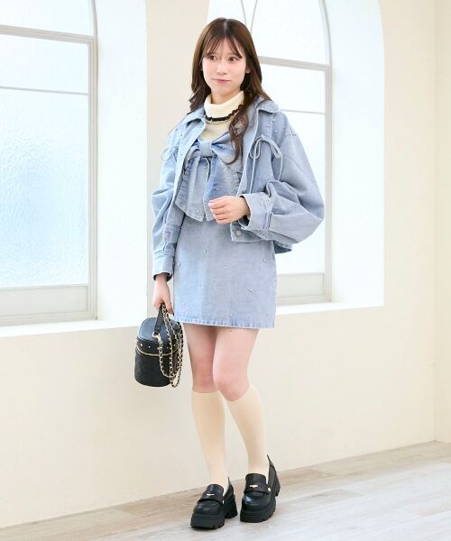 MAJESTIC LEGON / マジェスティックレゴン Gジャン・デニムジャケット | ビジューリボンGジャン | 詳細20