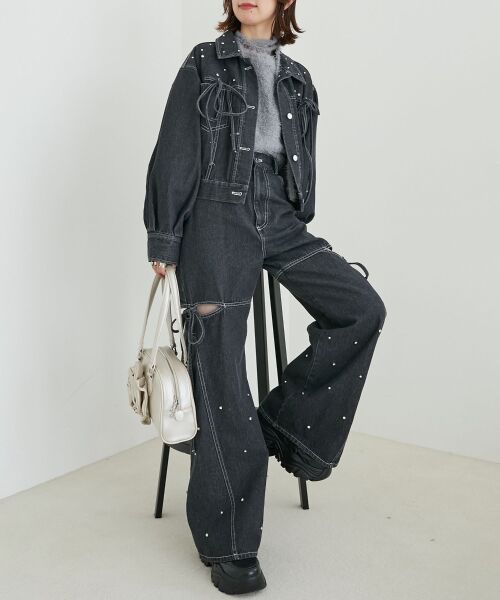 MAJESTIC LEGON / マジェスティックレゴン Gジャン・デニムジャケット | ビジューリボンGジャン | 詳細28