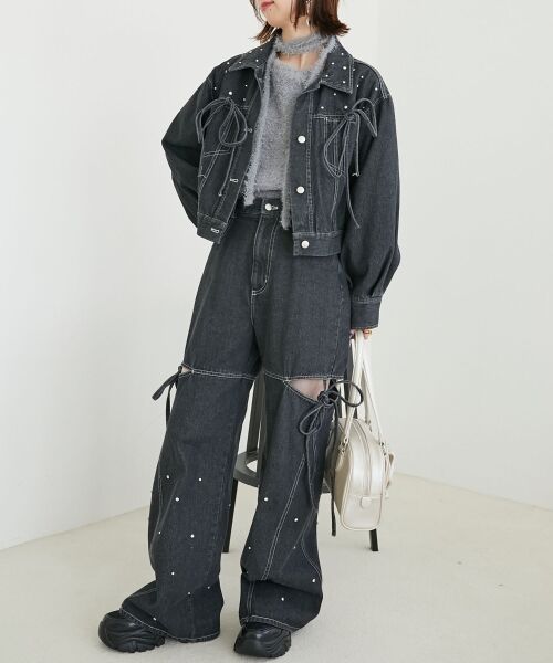 MAJESTIC LEGON / マジェスティックレゴン Gジャン・デニムジャケット | ビジューリボンGジャン | 詳細30