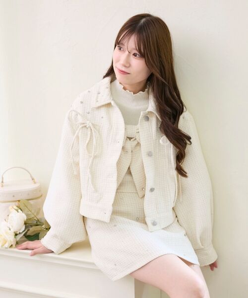 MAJESTIC LEGON / マジェスティックレゴン Gジャン・デニムジャケット | ビジューリボンGジャン | 詳細2