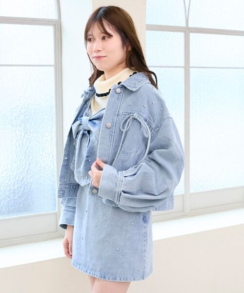 MAJESTIC LEGON / マジェスティックレゴン Gジャン・デニムジャケット | ビジューリボンGジャン | 詳細25