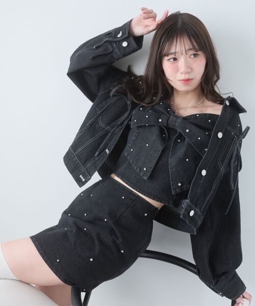 MAJESTIC LEGON / マジェスティックレゴン Gジャン・デニムジャケット | ビジューリボンGジャン | 詳細30