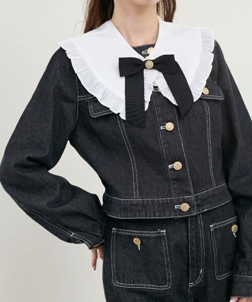 MAJESTIC LEGON / マジェスティックレゴン Gジャン・デニムジャケット | フリルカラー＆ブローチセットGジャン | 詳細18