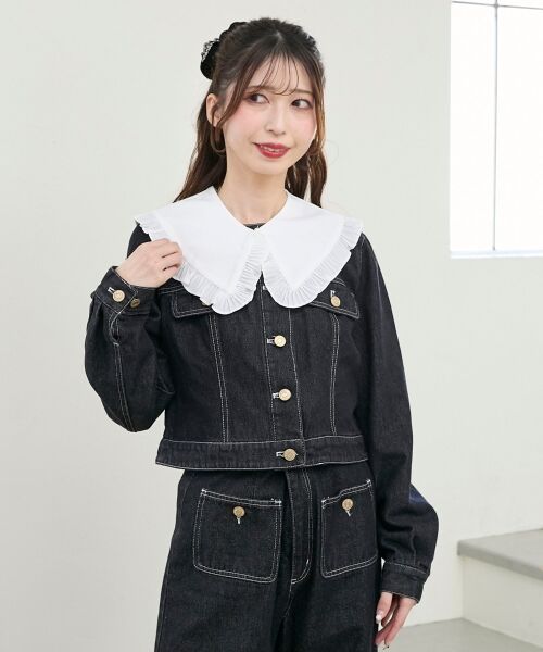 MAJESTIC LEGON / マジェスティックレゴン Gジャン・デニムジャケット | フリルカラー＆ブローチセットGジャン | 詳細19