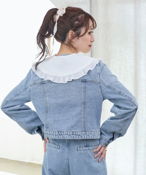 MAJESTIC LEGON / マジェスティックレゴン Gジャン・デニムジャケット | フリルカラー＆ブローチセットGジャン | 詳細8