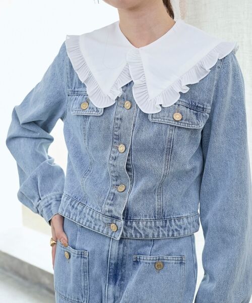MAJESTIC LEGON / マジェスティックレゴン Gジャン・デニムジャケット | フリルカラー＆ブローチセットGジャン | 詳細9