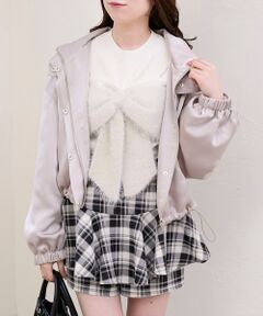 MAJESTIC LEGON / マジェスティックレゴン ブルゾン | サテンショートフードブルゾン