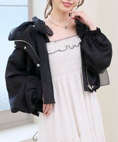 MAJESTIC LEGON / マジェスティックレゴン ブルゾン | サテンショートフードブルゾン