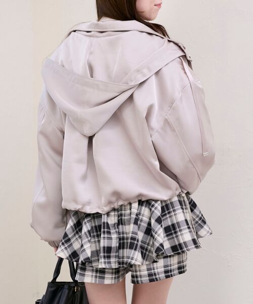 MAJESTIC LEGON / マジェスティックレゴン ブルゾン | サテンショートフードブルゾン | 詳細13