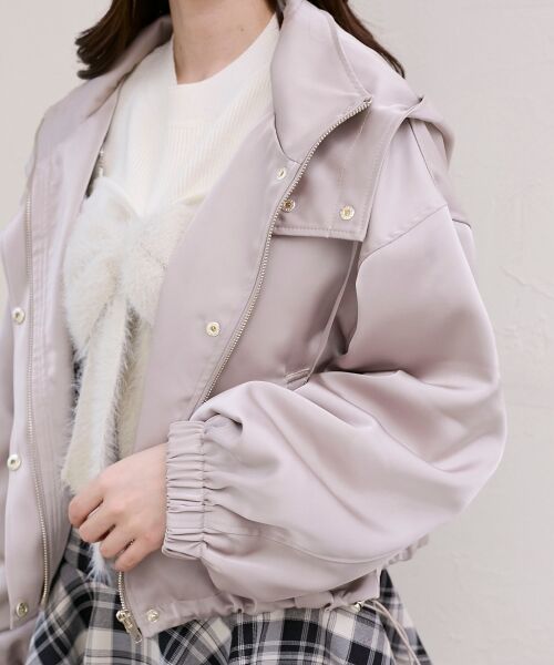 MAJESTIC LEGON / マジェスティックレゴン ブルゾン | サテンショートフードブルゾン | 詳細14