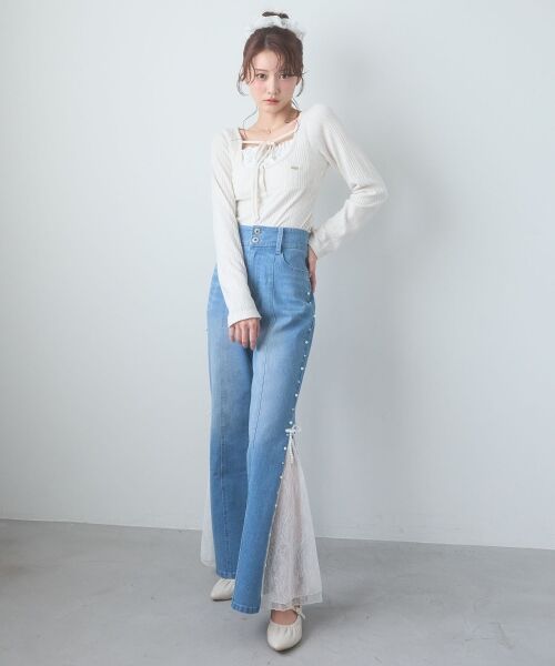 MAJESTIC LEGON / マジェスティックレゴン カットソー | リボンレイヤードライクトップス | 詳細1