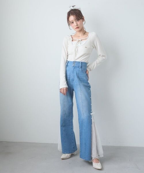 MAJESTIC LEGON / マジェスティックレゴン カットソー | リボンレイヤードライクトップス | 詳細2