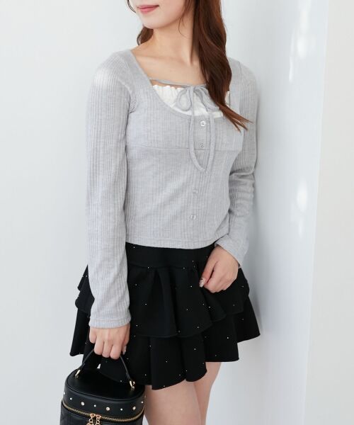 MAJESTIC LEGON / マジェスティックレゴン カットソー | リボンレイヤードライクトップス | 詳細30