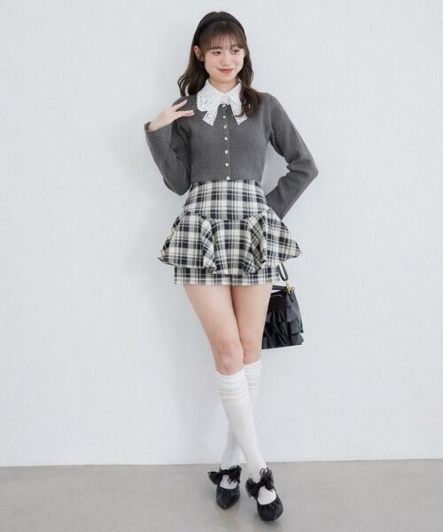 MAJESTIC LEGON / マジェスティックレゴン カーディガン・ボレロ | リボンレース襟ニットカーディガン | 詳細15