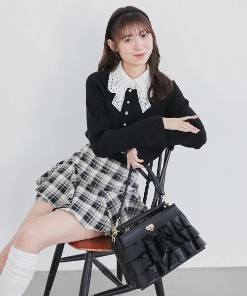 MAJESTIC LEGON / マジェスティックレゴン カーディガン・ボレロ | リボンレース襟ニットカーディガン | 詳細19