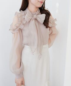 MAJESTIC LEGON / マジェスティックレゴン ニット・セーター | リボンセットシアーフリルニット