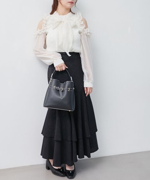 MAJESTIC LEGON / マジェスティックレゴン ニット・セーター | リボンセットシアーフリルニット | 詳細1