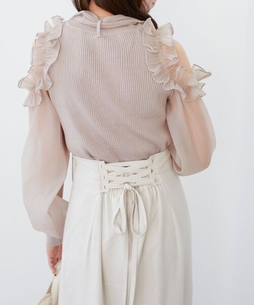 MAJESTIC LEGON / マジェスティックレゴン ニット・セーター | リボンセットシアーフリルニット | 詳細13