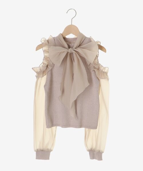 MAJESTIC LEGON / マジェスティックレゴン ニット・セーター | リボンセットシアーフリルニット | 詳細20