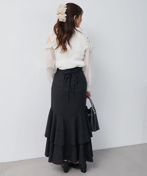 MAJESTIC LEGON / マジェスティックレゴン ニット・セーター | リボンセットシアーフリルニット | 詳細3