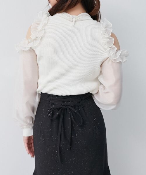 MAJESTIC LEGON / マジェスティックレゴン ニット・セーター | リボンセットシアーフリルニット | 詳細6