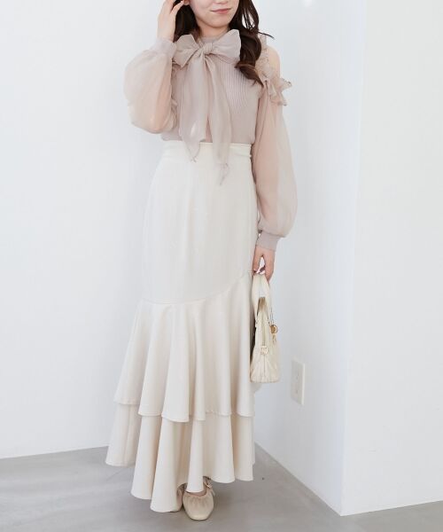 MAJESTIC LEGON / マジェスティックレゴン ニット・セーター | リボンセットシアーフリルニット | 詳細8