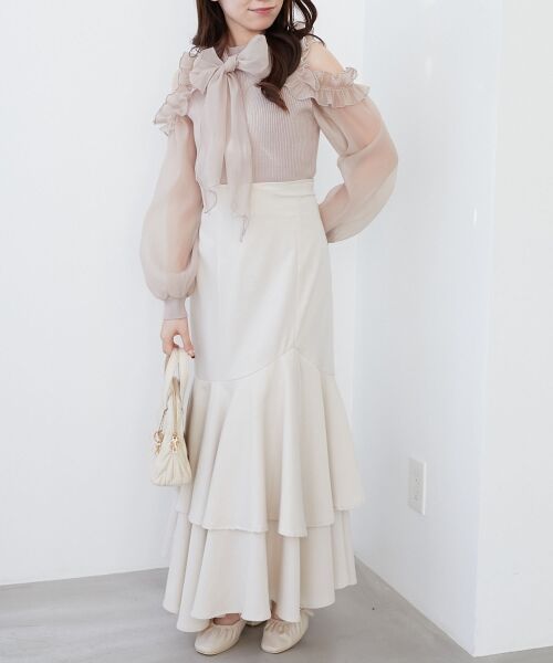 MAJESTIC LEGON / マジェスティックレゴン ニット・セーター | リボンセットシアーフリルニット | 詳細9