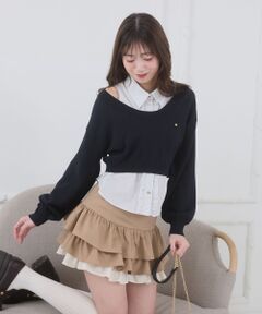 MAJESTIC LEGON / マジェスティックレゴン ニット・セーター | フリルノースリシャツセットニット