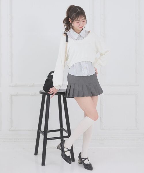 MAJESTIC LEGON / マジェスティックレゴン ニット・セーター | フリルノースリシャツセットニット | 詳細1