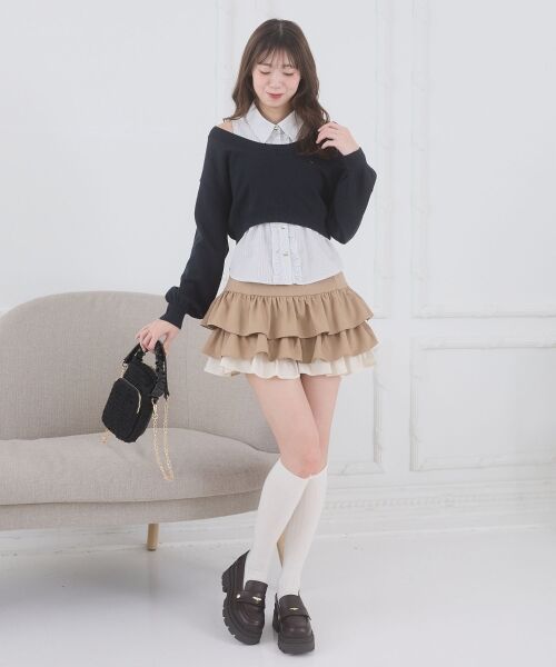 MAJESTIC LEGON / マジェスティックレゴン ニット・セーター | フリルノースリシャツセットニット | 詳細10