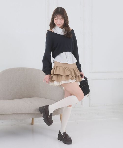 MAJESTIC LEGON / マジェスティックレゴン ニット・セーター | フリルノースリシャツセットニット | 詳細11