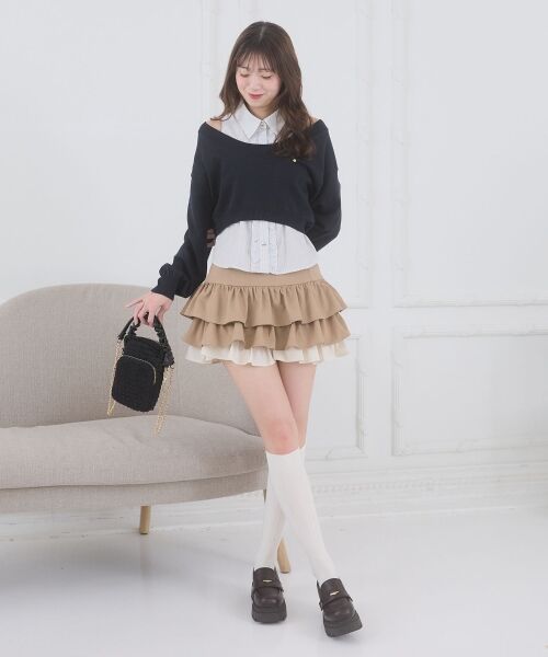 MAJESTIC LEGON / マジェスティックレゴン ニット・セーター | フリルノースリシャツセットニット | 詳細12