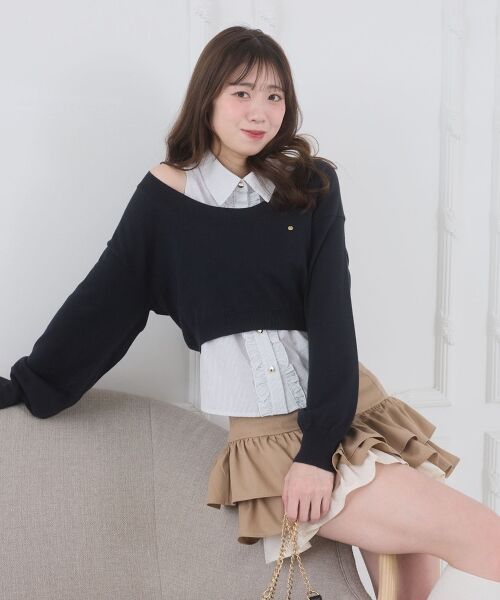 MAJESTIC LEGON / マジェスティックレゴン ニット・セーター | フリルノースリシャツセットニット | 詳細15