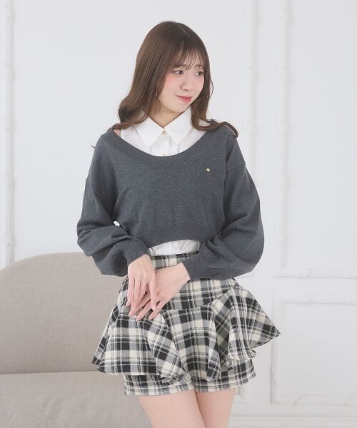 MAJESTIC LEGON / マジェスティックレゴン ニット・セーター | フリルノースリシャツセットニット | 詳細18