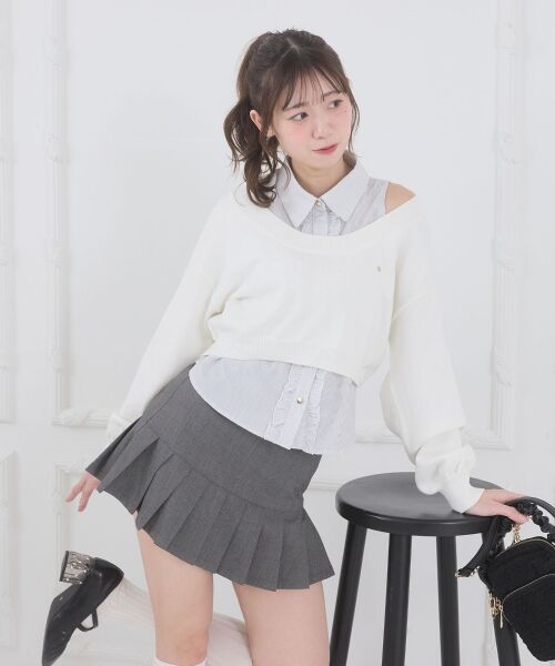 MAJESTIC LEGON / マジェスティックレゴン ニット・セーター | フリルノースリシャツセットニット | 詳細3