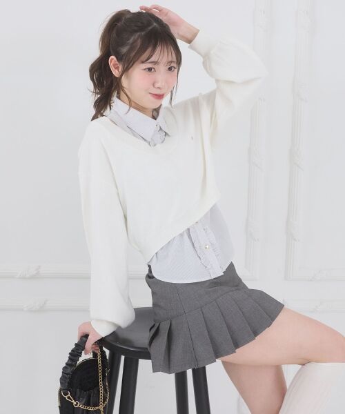 MAJESTIC LEGON / マジェスティックレゴン ニット・セーター | フリルノースリシャツセットニット | 詳細4