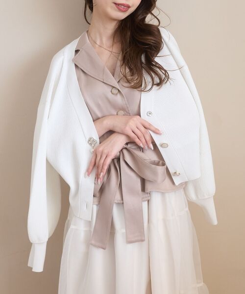 MAJESTIC LEGON / マジェスティックレゴン カーディガン・ボレロ | クローバーボタンUVカットカーデ | 詳細4