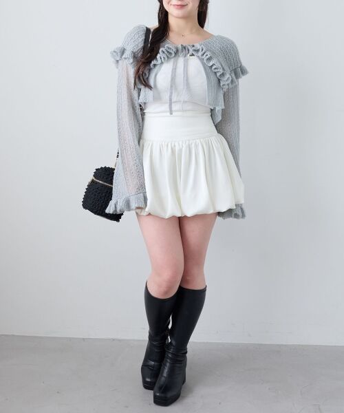 MAJESTIC LEGON / マジェスティックレゴン カーディガン・ボレロ | キャミセットビッグカラーフリルカーデ | 詳細19