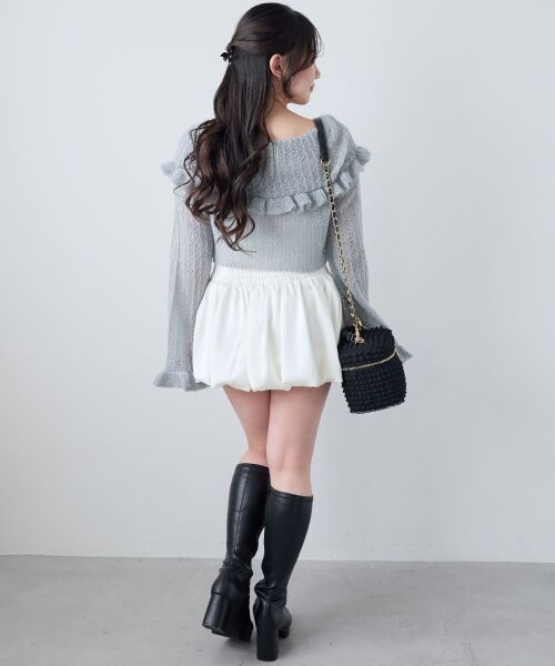 MAJESTIC LEGON / マジェスティックレゴン カーディガン・ボレロ | キャミセットビッグカラーフリルカーデ | 詳細21