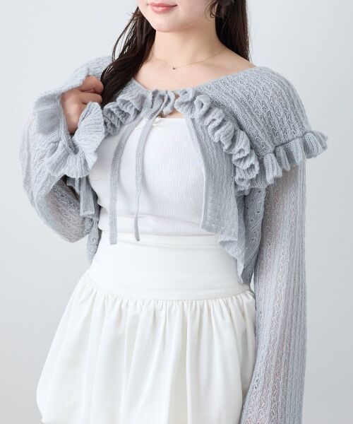 MAJESTIC LEGON / マジェスティックレゴン カーディガン・ボレロ | キャミセットビッグカラーフリルカーデ | 詳細23